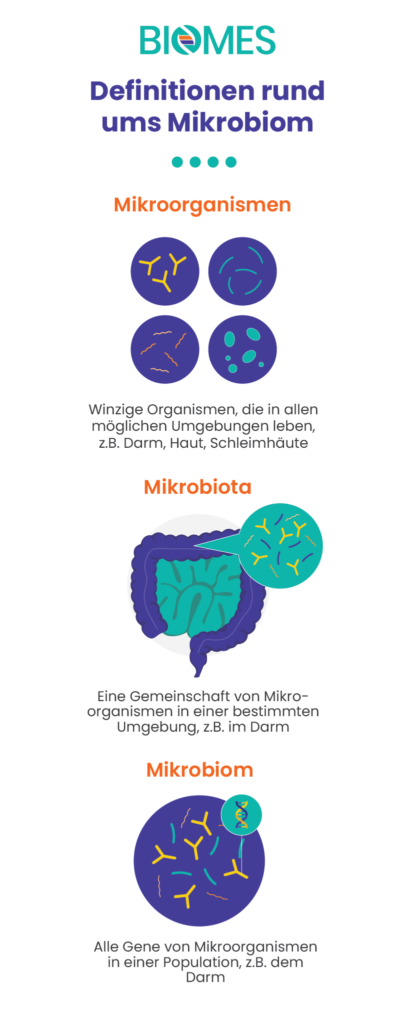 Definitionen rund ums Mikrobiom, was sind Mikroorganismen, was ist die Mikrobiota und das Mikrobiom